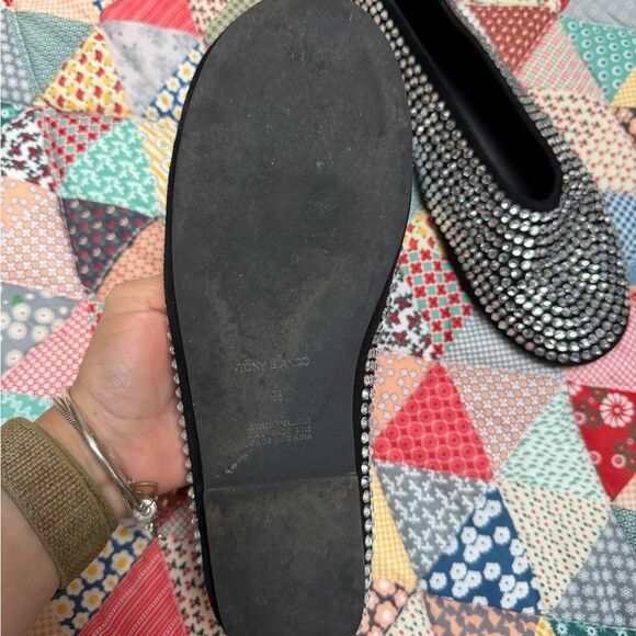 Studded Black Flats Tony Bianca size 9 1/2 women us - Picture 2 of 4